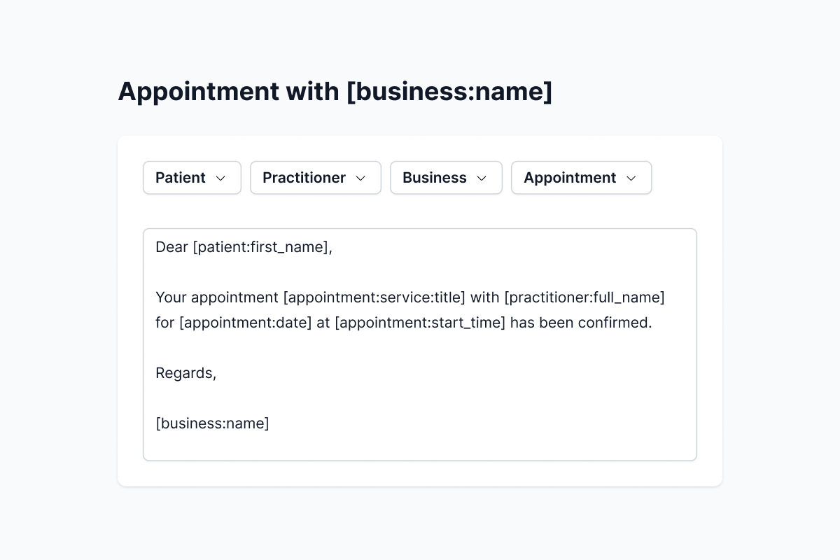 appointment sample template
