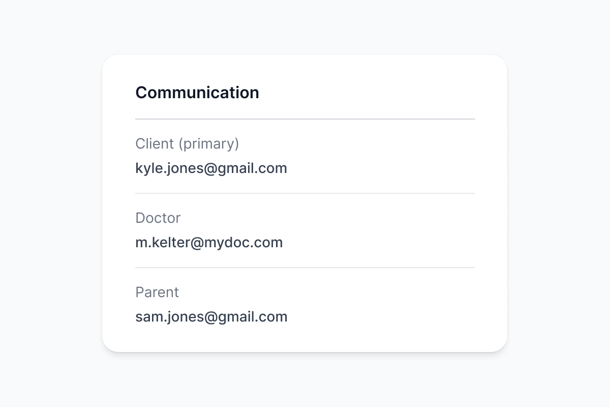 Client and contact link